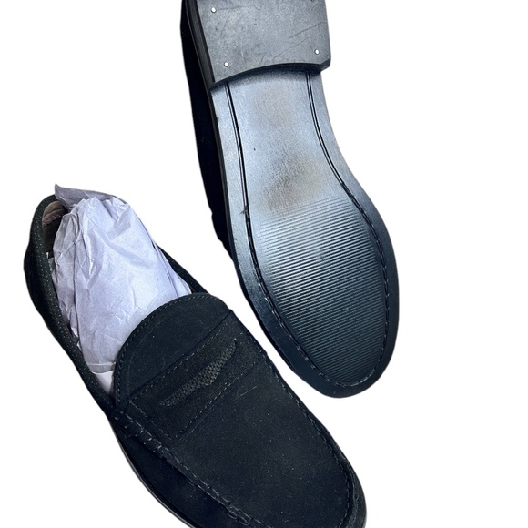 Find Mens Cologne Penny Loafers Black Suede Leather Slip-Ons Shoes Size 10 NIB main image 4